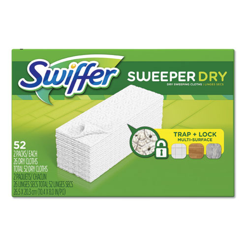 Dry Refill Cloths, White, 10 5/8" X 8", 32/box, 6 Boxes/carton